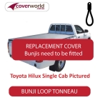toyota hilux single cab -  soft tonneau cover - replacement bunji