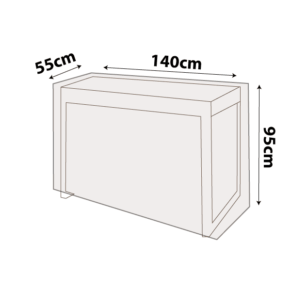 premium outdoor uv & rain storage furniture cover for bar tables - rectangle high table 145cm - buy online coverworld australia