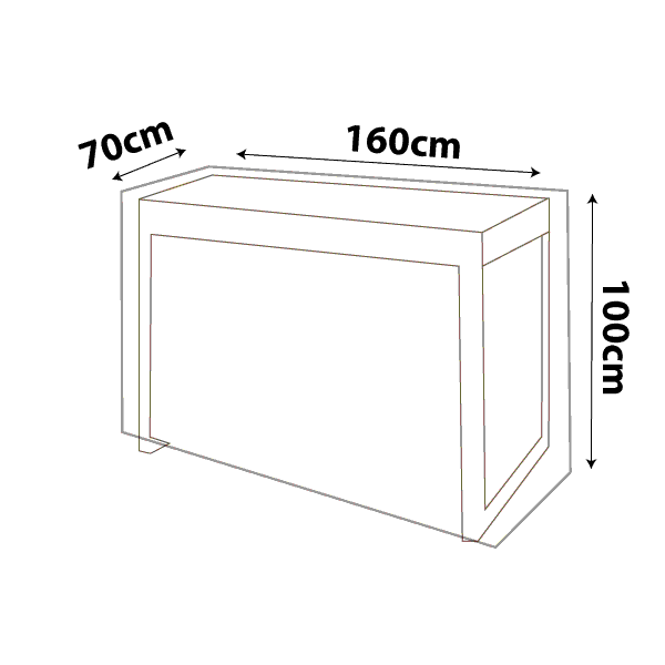 premium outdoor uv & rain storage furniture cover for bar tables - rectangle high table 165cm - buy online coverworld australia