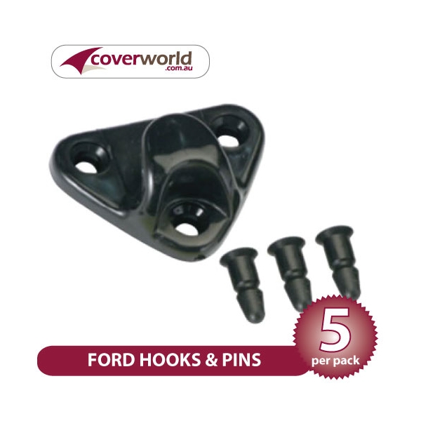 Ford Hook + Pins (3-Pin Type) - Pack of 5