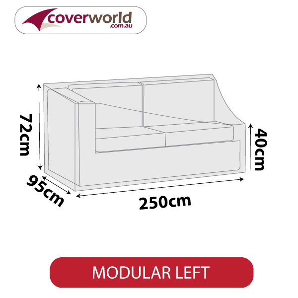 Modular Sofa Section Cover - Length 250cm - No Left Armrest