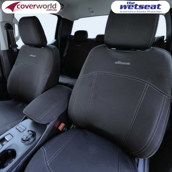 wetseat neoprene seat covers - volkswagen amarok- 2h series - dual cab ute - custom fit seat covers - ultimate - choose black