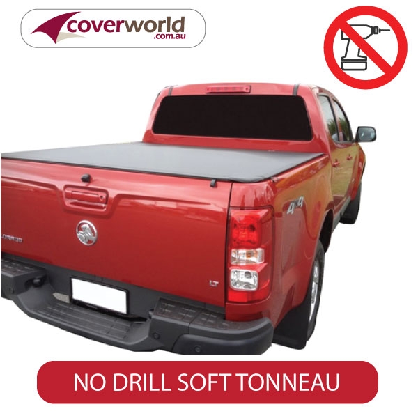 colorado dual cab genuine no drill clip on tonneau cover - to without sports bars & headboard
