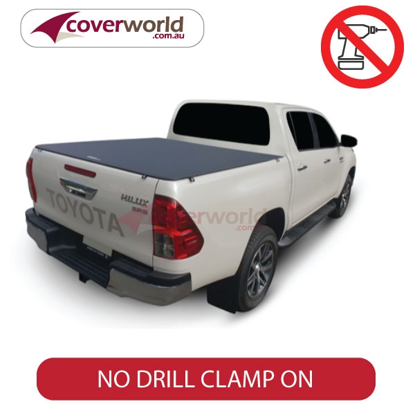 hilux a deck dual cab genuine no drill clip on tonneau cover - to without sports bar