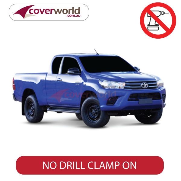hilux a deck extra cab genuine no drill clip on tonneau cover - without sports bar