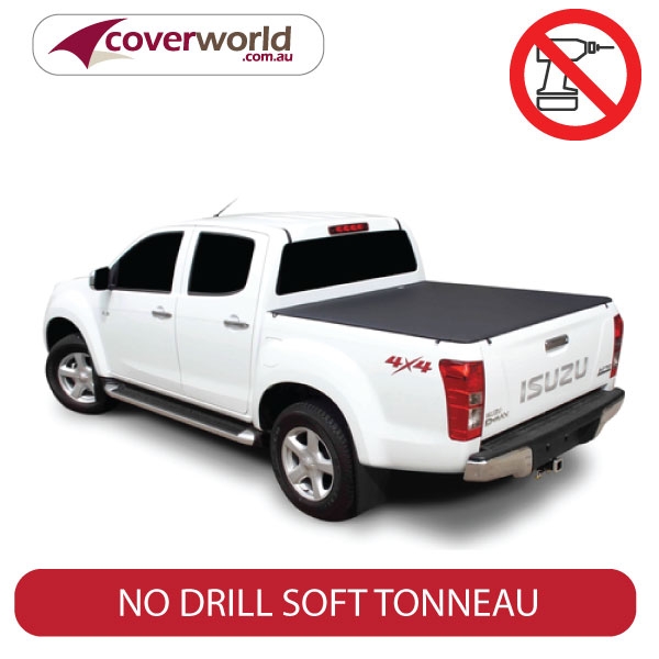 d-max dual cab genuine no drill clip on tonneau cover - without sports bars and headboard
