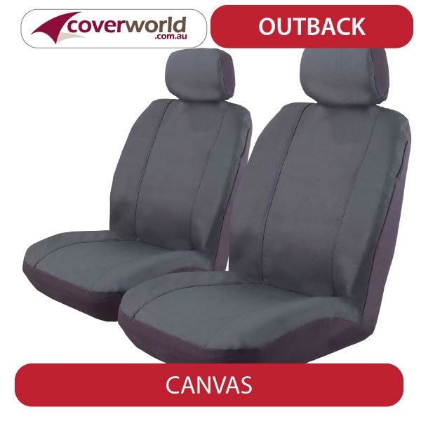 Seat Covers - Hilux Single Cab Ute SR - Custom Fit - Front Seats -  Charoal Canvas - Mar 2005 to June 2015