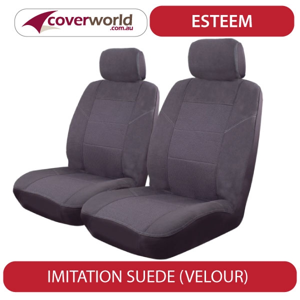 Seat Covers - Pajero Wagon - Charcoal Velour - Front and Rear Seats - Airbag Compatible
