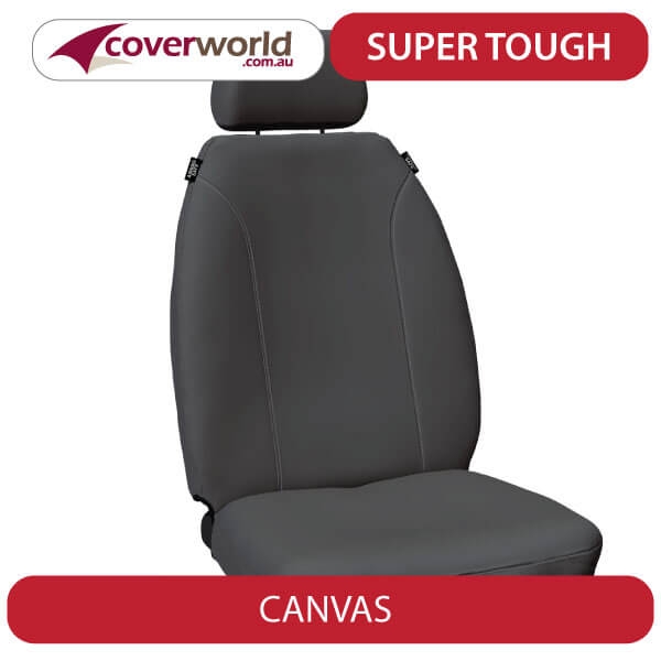 Super Tough Canvas Seat Covers for Ford Ranger Dual Cab PX Badges - Custom Fit Fleet Trade vehicle Canvas