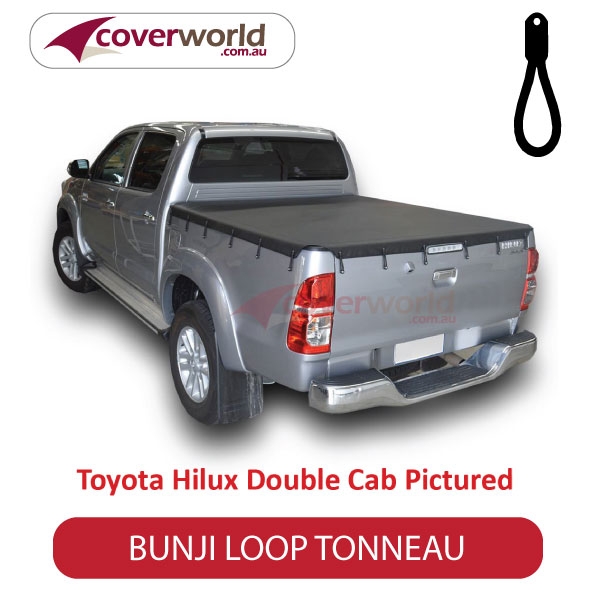 toyota hilux dual cab with factory fitted hooks -  soft tonneau cover - bunji - new installation