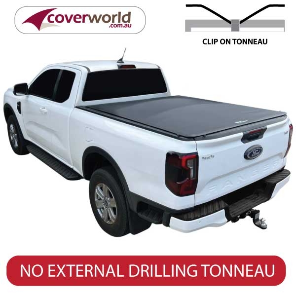 Ford Ranger Tonneau Cover Super Cab - Next Gen - No Drill Cover Suits Without Headboard
