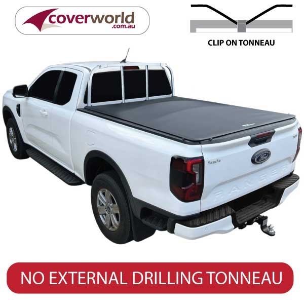 Ford Ranger Tonneau Cover Next Gen MY22 - No Drill Clamp on Cover for Models with Factory Fitted Headboard