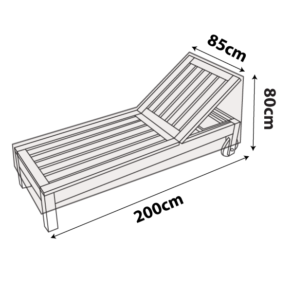 Premium Outdoor UV / Rain / Tree Droppings Protection Cover for Sun Lounger / Sunbed / Daybed  / Pool Bed Cover in Upright postion - Buy online Coverworld Australia - 200cm Long
