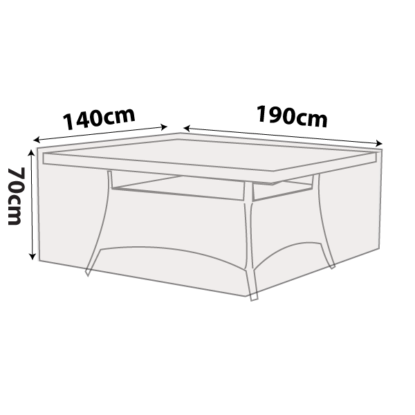 premium outdoor uv & rain storage furniture cover for dining tables - rectangle table 195cm - buy online coverworld australia
