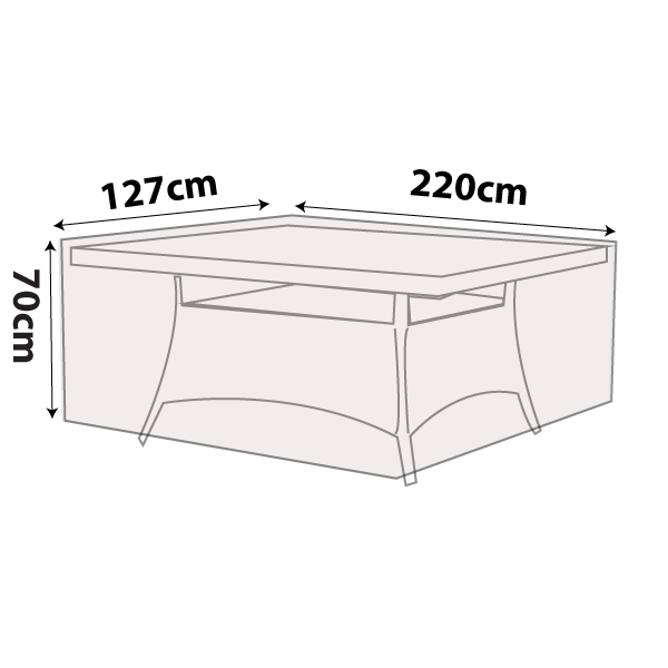 premium outdoor uv & rain storage furniture cover for dining tables - rectangle table 220cm - buy online coverworld australia