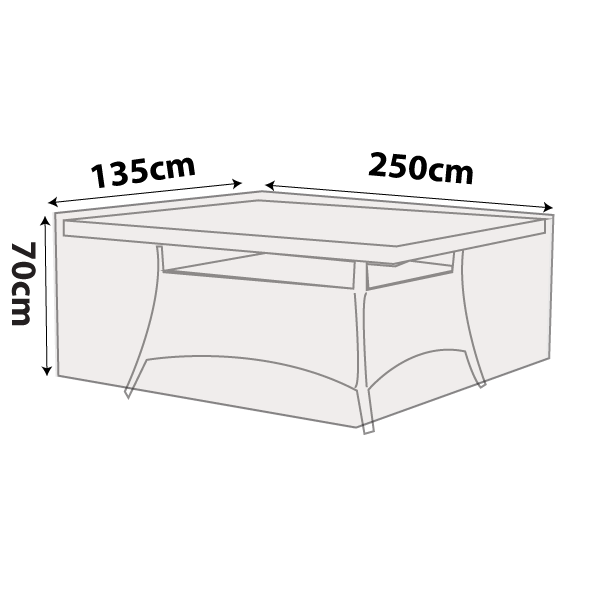 premium outdoor uv & rain storage furniture cover for dining tables - rectangle table 250cm - buy online coverworld australia