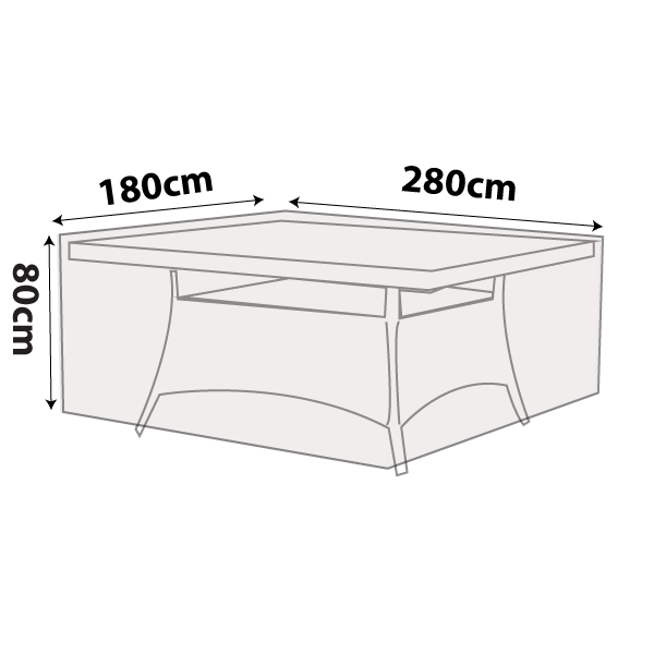 premium outdoor uv & rain storage furniture cover for dining tables - rectangle table 285cm - buy online coverworld australia