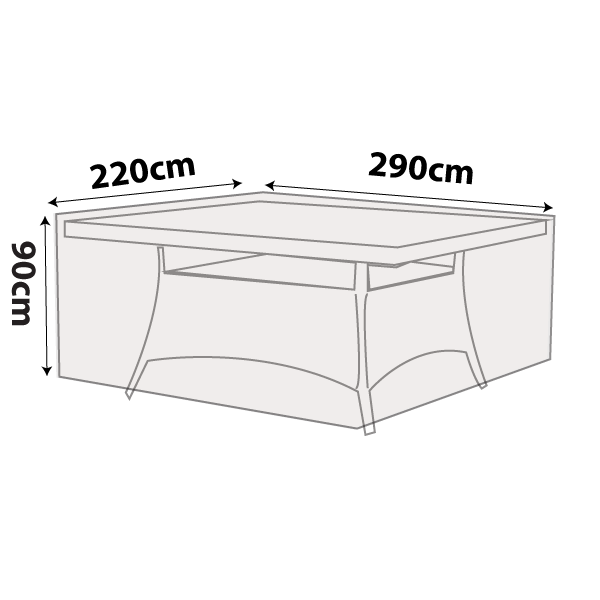 premium outdoor uv & rain storage furniture cover for dining tables - rectangle table 295cm - buy online coverworld australia