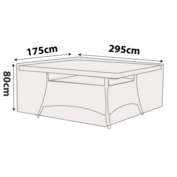premium outdoor uv & rain storage furniture cover for dining tables - rectangle table 300cm - buy online coverworld australia