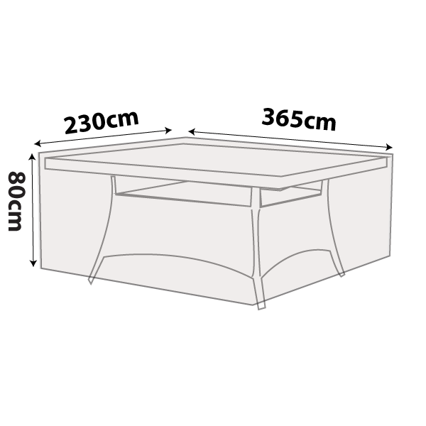 premium outdoor uv & rain storage furniture cover for dining tables - rectangle table 370cm - buy online coverworld australia