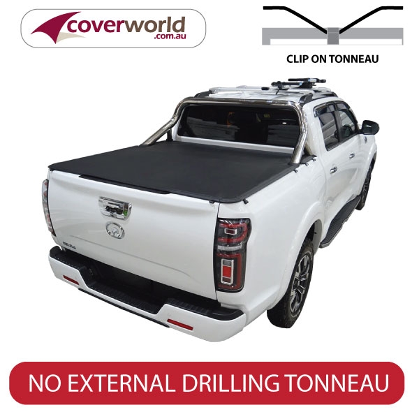 great wall cannon-l and cannon-x dual cab tonneau cover - clip on