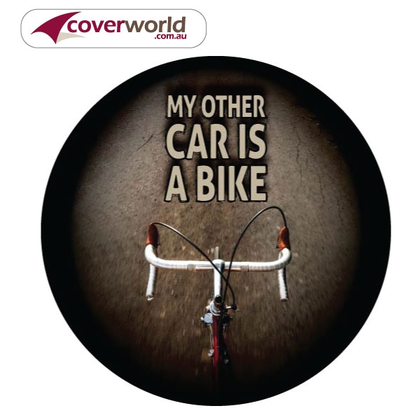 Printed Spare Tyre - Wheel Cover - Other Car is a Bike