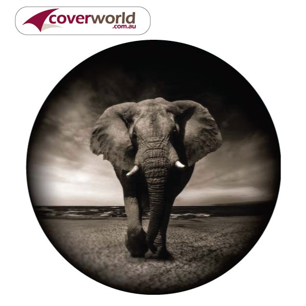 printed spare tyre - wheel cover - elephant