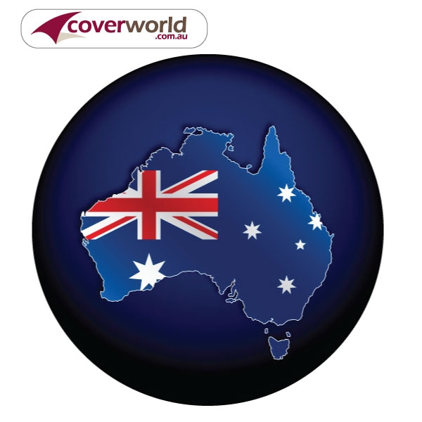 Printed Spare Tyre - Wheel Cover - Oz Flag on Map