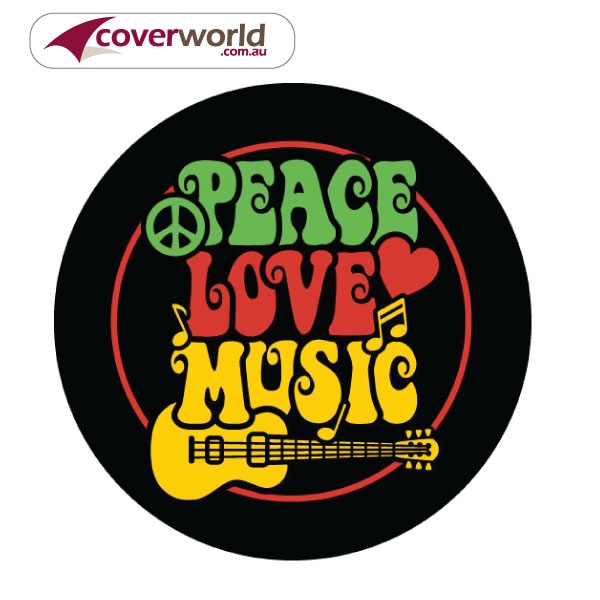Printed Spare Tyre - Wheel Cover - Peace Love Harmony