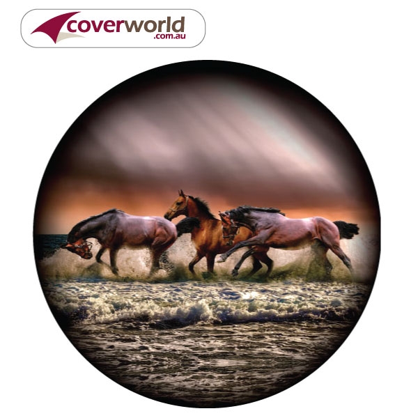printed spare tyre - wheel cover - wild horses