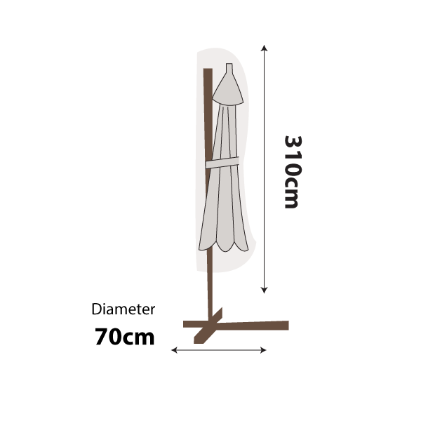 Premium Outdoor Umbrella Cover with side zip access - UV & Water Protection Storage Cover 310cm - Coverworld Australia Sunshine Coast