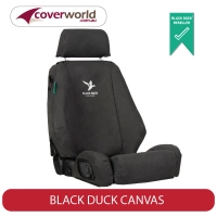 Hilux Black Duck Canvas Seat Covers - Dual Cab - Oct 2015 to Current - SR, SR5, Rogue, Rugged