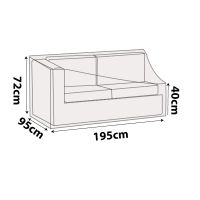 Outdoor L Shape Sofa Section Cover Length 195cm - No Left Armrest