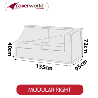 Modular Sofa Section Cover - Length 135cm - No Right Armrest