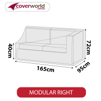 Modular Sofa Section Cover - Length 165cm - No Right Armrest