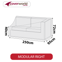 Modular Sofa Section Cover - Length 250cm - No Right Armrest