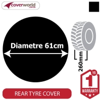 Spare Tyre or Rear Wheel Cover - 610mm Diameter x 260mm Depth