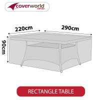 Outdoor Rectangle Table Cover - 290cm Length