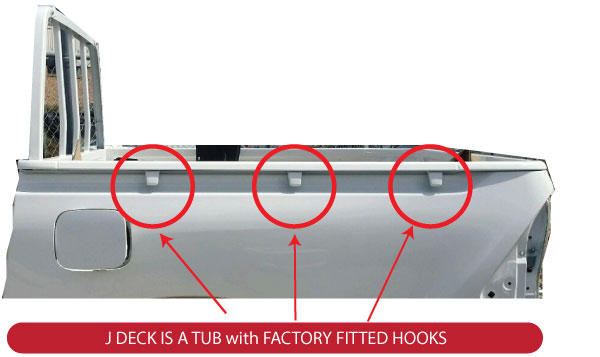 hilux tub with hooks